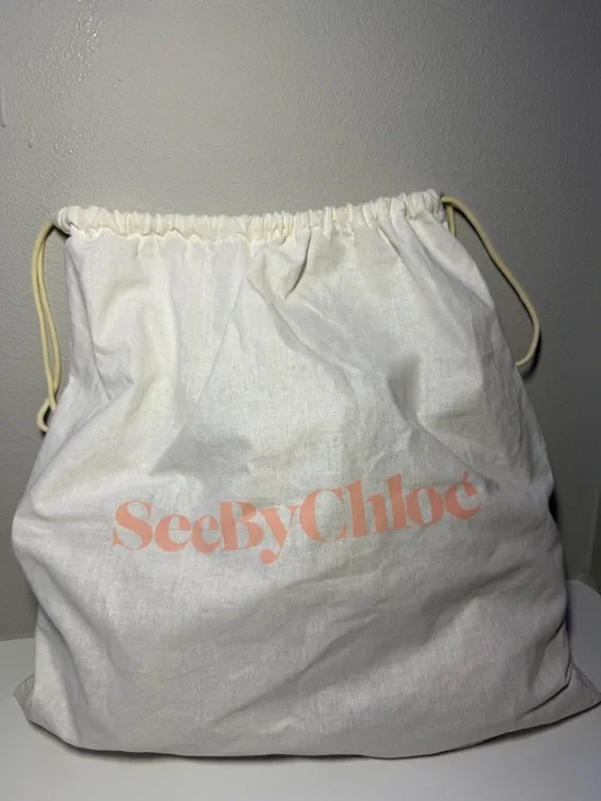 See by Chloe Satin Light Pink Tote Bag with Star Charm and Crossbody strap. - Picture 13 of 17